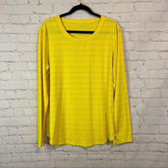 Zyia Yellow Subtle Stripe Long Sleeve size xxl - Picture 1 of 7